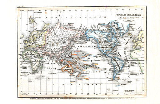 Meyer's Pfennig-Atlas (1834-1841)
5. Welt-Charte in Mercators Projection (Lief. LVII = 57, 1836)