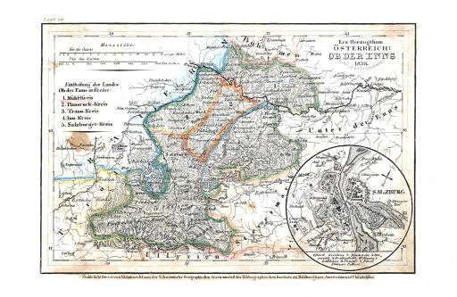 Meyer's Pfennig-Atlas (1834-1841)
36. Erz-Herzogthum Oesterreich: Ob der Enns (Lief. CII = 102, 1838)