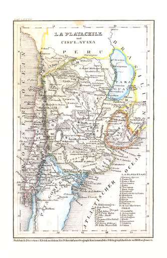 Meyer's Pfennig-Atlas (1834-1841)
97. La Plata, Chile und Cisplatina (Lief. LXXXIV = 84)