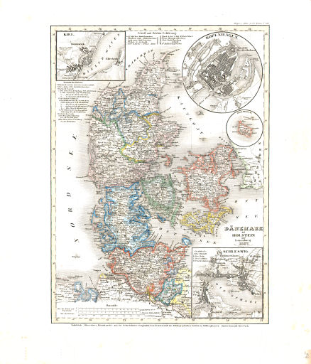Meyer's Universal-Atlas (1830-1840)
34. Dänemark mit Holstein und Lauenburg (Nº 68, 1837)