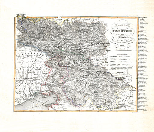 Meyer's Zeitungs-Atlas (1849-1852)
46. Herzogthum Kaernthen und Krain (Nº 117, 1852)