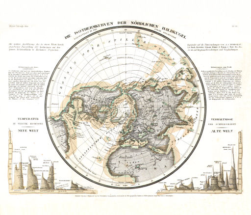 Meyer's Zeitungs-Atlas (1849-1852)
113. Die Isothermkurven der nördlichen Halbkugel (Nº 93)