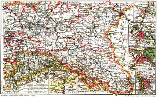 Brockhaus' Kleines Konversations-Lexikon, 1911
1.254a. Provinzen Brandenburg, Posen, Schlesien und Königreich Sachsen I