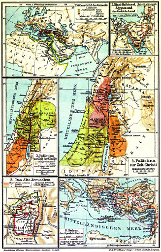 Brockhaus' Kleines Konversations-Lexikon, 1911
1.340a. Karten zur biblischen Geschichte