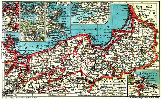 Brockhaus' Kleines Konversations-Lexikon, 1911
2.330a. Ostpreußen, Westpreußen und Pommern I