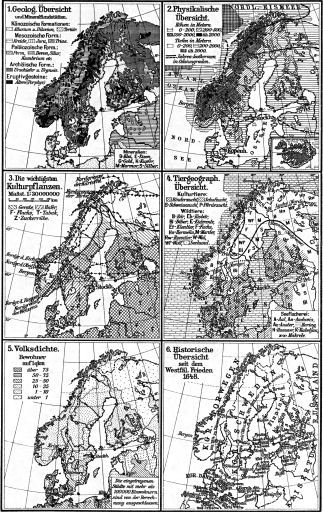 Brockhaus' Kleines Konversations-Lexikon, 1911
2.712b. Schweden, Norwegen und Dänemark II