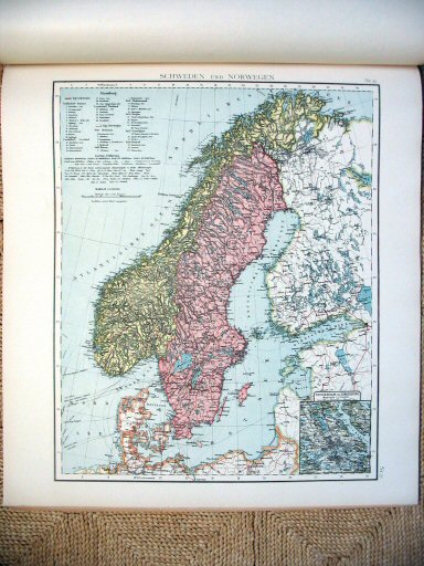 Universal-Atlas, Dr. A. Berg (ca. 1906)
35. Zweden, Noorwegen / Sweden, Norway