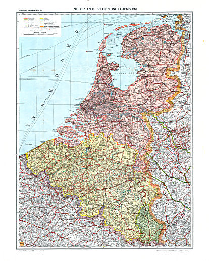 Flemmings Generalkarten, Nr. 20 (ca. 1920)
Niederlande, Belgien und Luxemburg
Nederland, België en Luxemburg
Netherlands, Belgium and Luxemburg