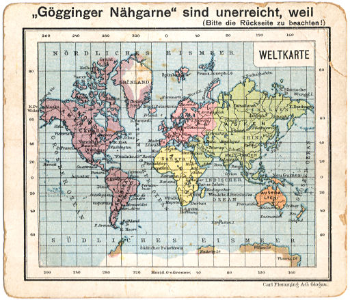 Flemmings Reklame-Atlas (ca. 1910)
1. Weltkarte