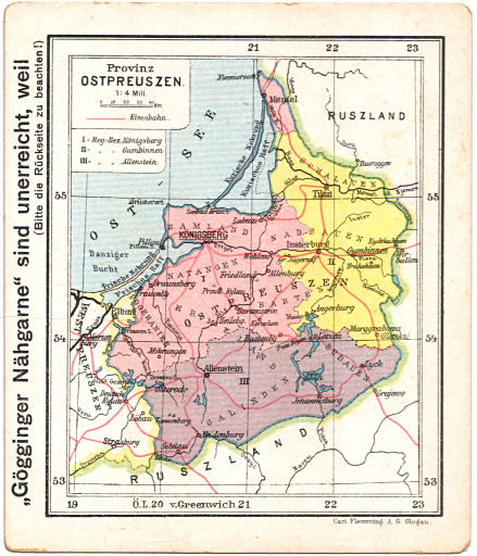 Flemmings Reklame-Atlas (ca. 1910)
(4) Provinz Ostpreuszen