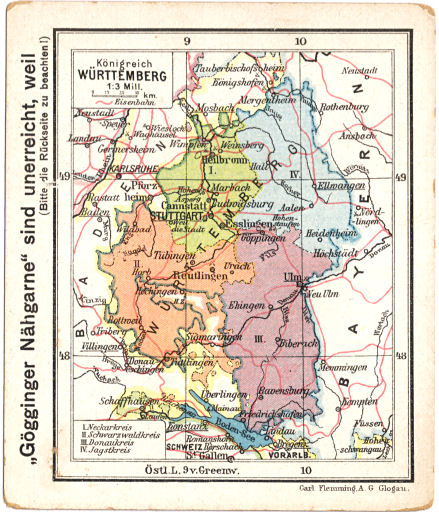 Flemmings Reklame-Atlas (ca. 1910)
(18) Königreich Württemberg