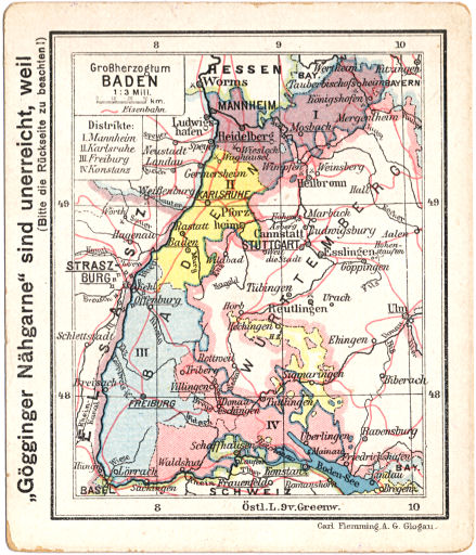 Flemmings Reklame-Atlas (ca. 1910)
(19) Großherzogtum Baden