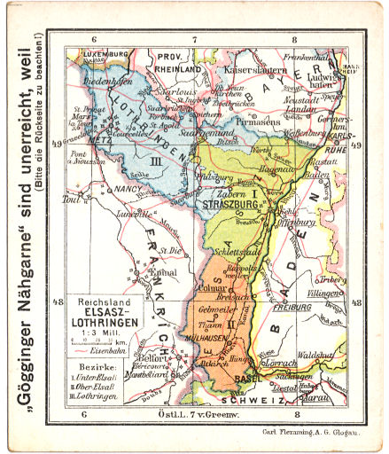 Flemmings Reklame-Atlas (ca. 1910)
(20) Reichsland Elsasz-Lothringen