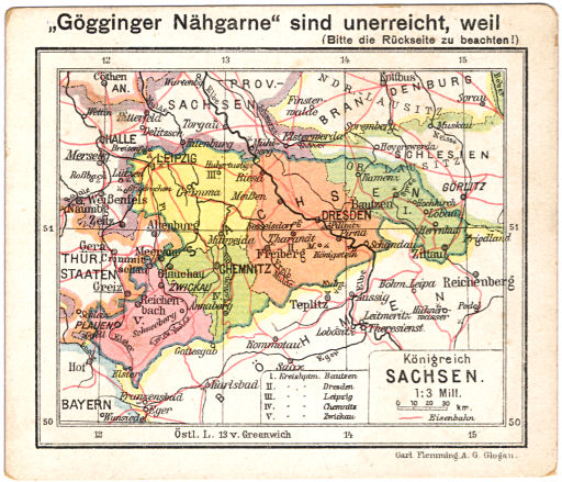 Flemmings Reklame-Atlas (ca. 1910)
(21) Königreich Sachsen