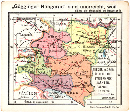 Flemmings Reklame-Atlas (ca. 1910)
(25) Nieder- u. Ober-Österreich, Steiermark, Kärnten, Salzburg