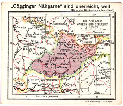 Flemmings Reklame-Atlas (ca. 1910)
(27) Die Kronländer Mähren und Schlesien