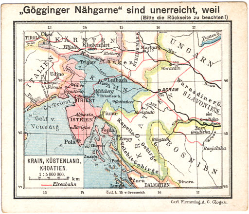 Flemmings Reklame-Atlas (ca. 1910)
(28) Krain, Küstenland, Kroatien