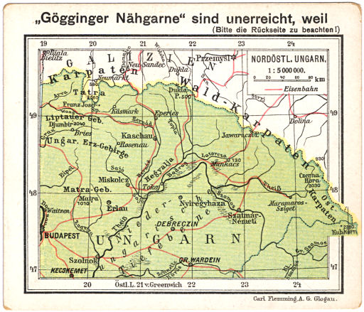 Flemmings Reklame-Atlas (ca. 1910)
(31) Nordöstl. Ungarn