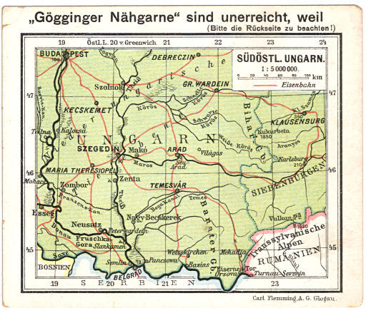 Flemmings Reklame-Atlas (ca. 1910)
(33) Südöstl. Ungarn