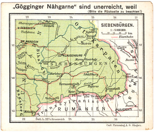 Flemmings Reklame-Atlas (ca. 1910)
(34) Siebenbürgen