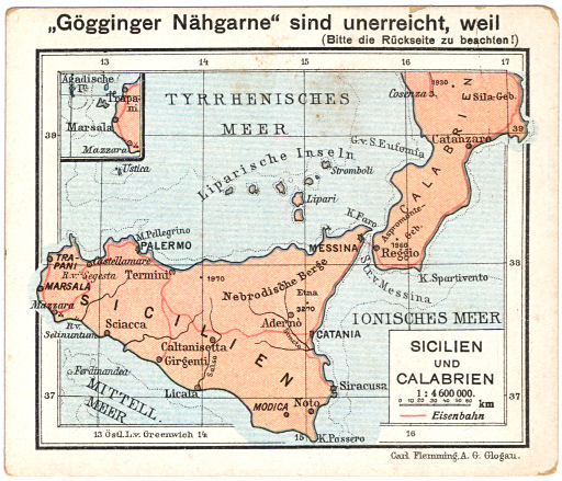 Flemmings Reklame-Atlas (ca. 1910)
(43) Sicilien und Calabrien