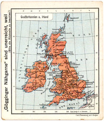 Flemmings Reklame-Atlas (ca. 1910)
(46) Großbritannien u. Irland