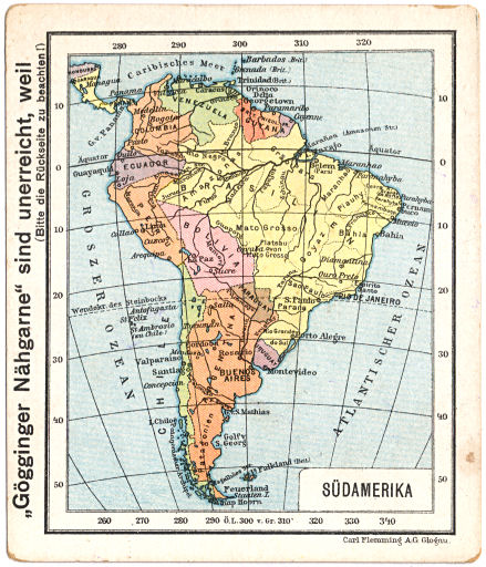 Flemmings Reklame-Atlas (ca. 1910)
(59) Südamerika