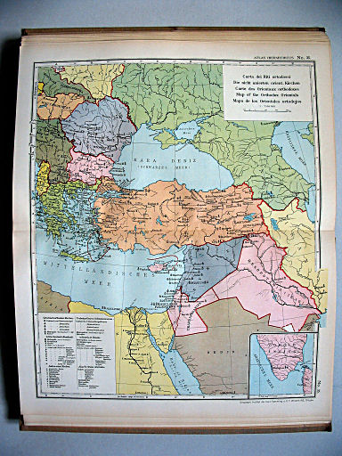 Atlas Hierarchicus 1929
35. Carta dei Riti ortodossi
Kaart van de oosters-orthodoxe Kerken / Map of the Orthodox Orientals