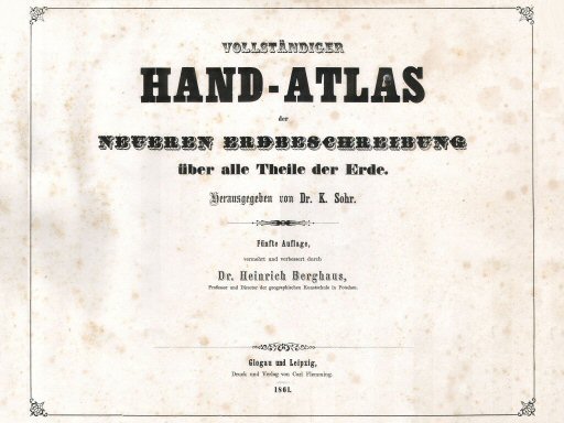 Sohr-Berghaus Hand-Atlas 1861
Titelpagina / Title page