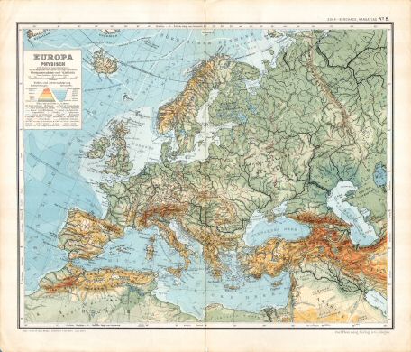 Sohr-Berghaus, Handatlas, 9. Aufl.
8. Europa physisch
Europa, natuurkundig / Europe, physical