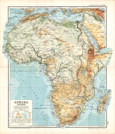 Sohr-Berghaus, Handatlas, 9e druk
61. Afrika physisch