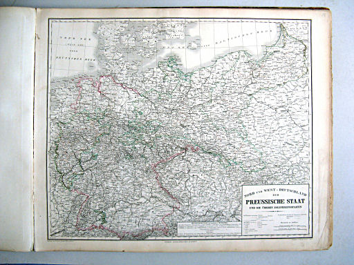 Hand-Atlas der Erde und des Himmels (1860)
18. Nord- und West-Deutschland der Preussische Staat und die übrigen Zollvereinsstaaten
