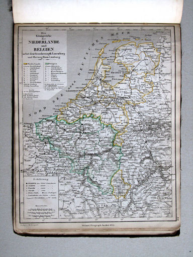 Compendiöser allgemeiner Atlas, 1853
21. Die Königreiche der Niederlande und Belgien nebst dem Grossherzogth. Luxemburg und Herzogthum Limburg