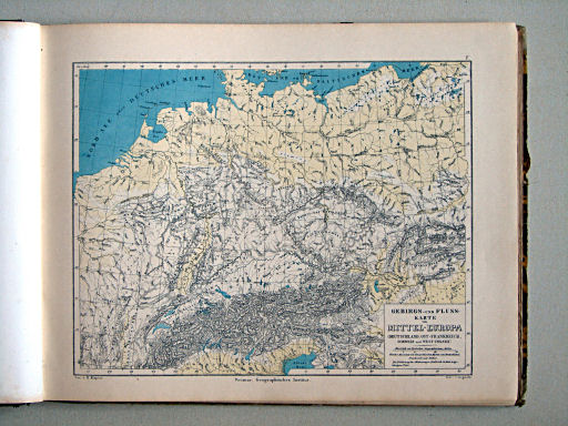 Compendiöser allgemeiner Atlas, 1867
5. Gebirgs- und Fluss-Karte von Mittel-Europa