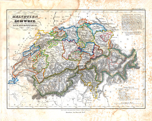 Glaser's Atlas über alle Theile der Erde (1842)
5. Helvetien oder die Schweiz nebst dem Fürstenthum Lichtenstein