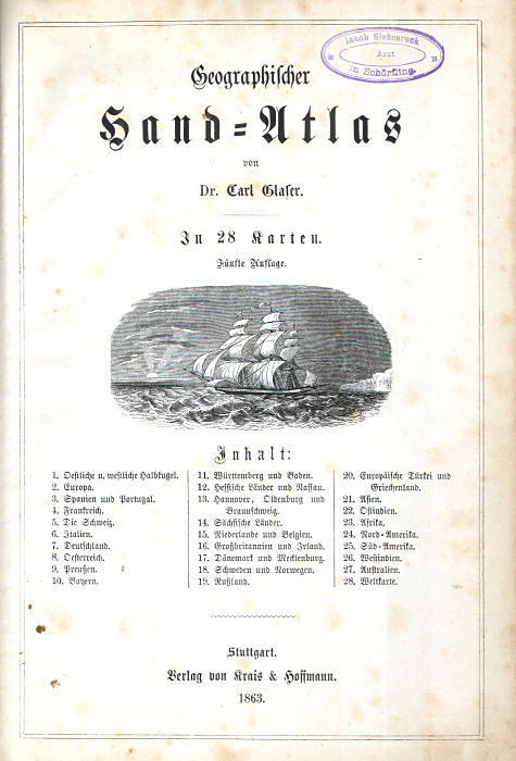 Glaser's Geographischer Hand-Atlas (1863)
Titelpagina