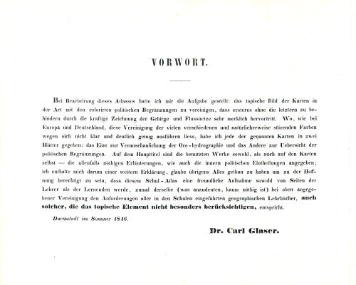 Dr. Carl Glaser's Schul-Atlas (1854)
Voorwoord / Preface