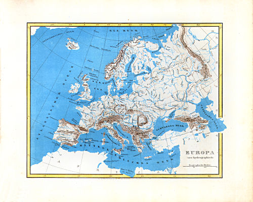 Dr. Carl Glaser's Schul-Atlas (1846)
3. Europa (oro-hydrographisch)