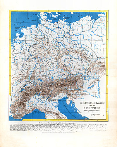 Dr. Carl Glaser's Schul-Atlas (1846)
5. Deutschland und die Schweiz (oro-hydrographisch)