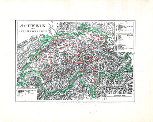 Dr. Carl Glaser's Schul-Atlas (1846)
15. Schweiz und Liechtenstein