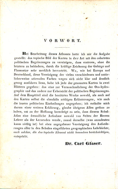 Dr. Carl Glaser's Schul-Atlas (1854)
Voorwoord / Preface