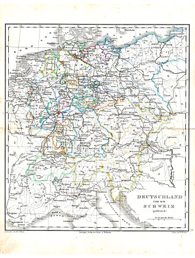 Dr. Carl Glaser's Schul-Atlas (1854)
7. Deutschland und die Schweiz (politisch)