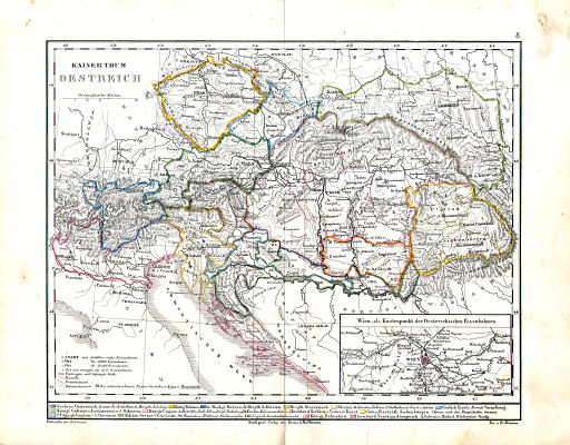 Dr. Carl Glaser's Schul-Atlas (1854)
8. Kaiserthum Oestreich