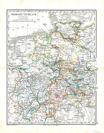 Dr. Carl Glaser's Schul-Atlas (1854)
10. Nord-Deutschland. Westliches Blatt