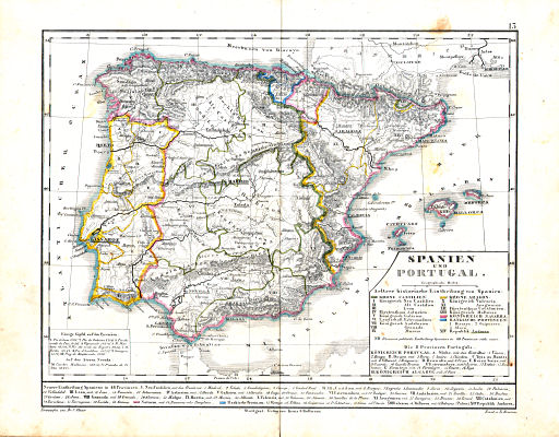 Dr. Carl Glaser's Schul-Atlas (1854)
13. Spanien und Portugal