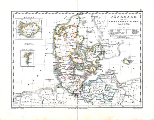 Dr. Carl Glaser's Schul-Atlas (1854)
19. Dänemark und die Mecklenburgischen Länder