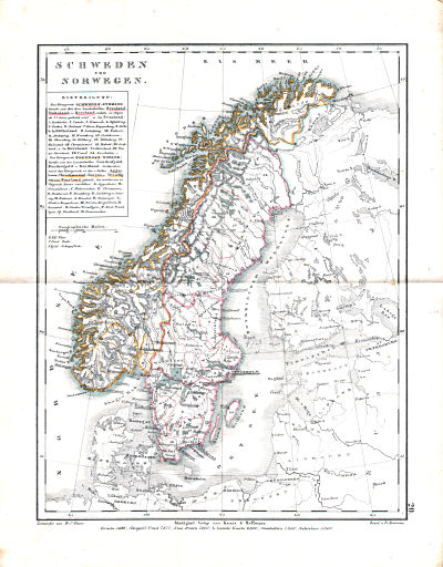 Dr. Carl Glaser's Schul-Atlas (1854)
20. Schweden und Norwegen