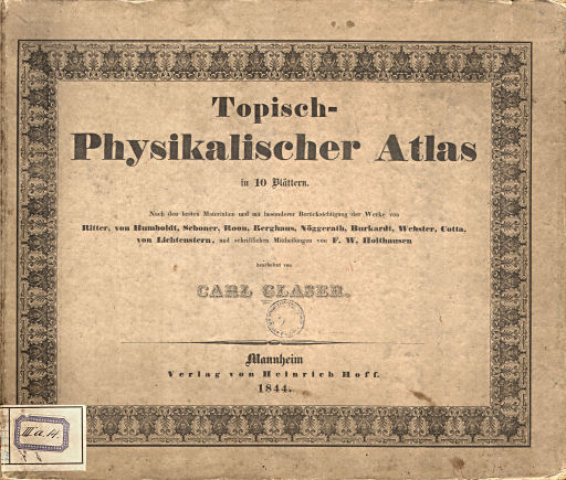 Glaser's Topisch-Physikalischer Atlas (1844)
Voorkant band