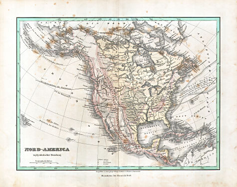 Glaser's Topisch-Physikalischer Atlas (1855)
17. Nord-America in physikalischer Beziehung