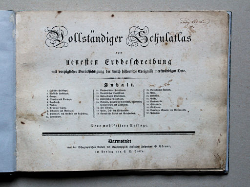 Leske, Vollständiger Schulatlas, ca. 1832
Titelpagina